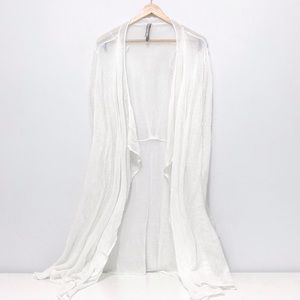 Penningtons White Mesh Drape Cardigan - 5X